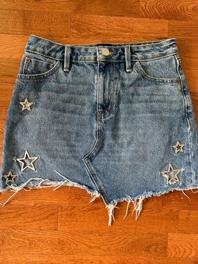 BDG Urban Outfitters Star Cutout Denim Mini Skirt Small Festival Y2K